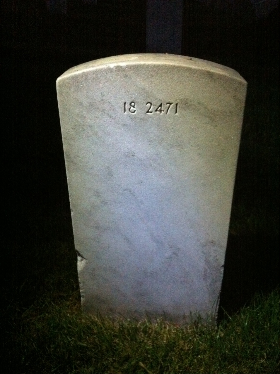 Back of headstone — Jack Antico