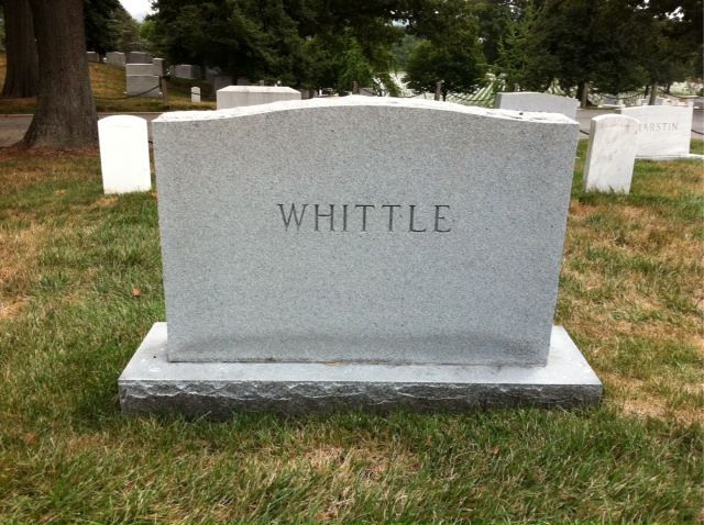 Back of headstone — David Whittle