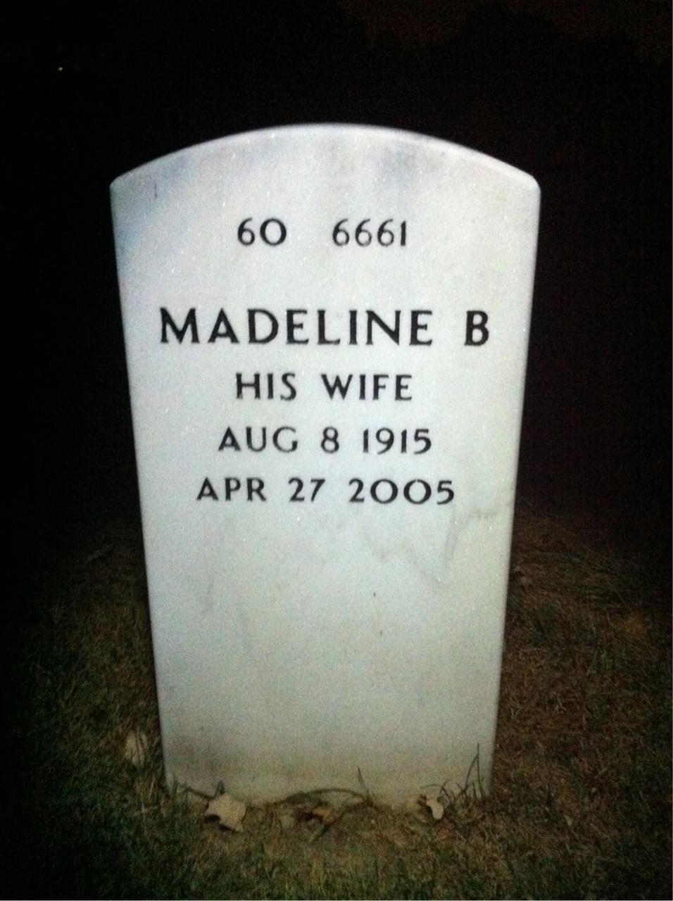 Back of headstone — Albert Mareydt