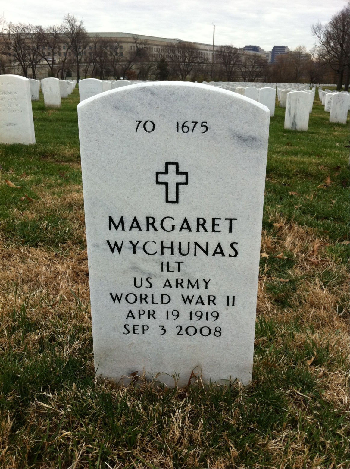 Back of headstone — Charles Wychunas