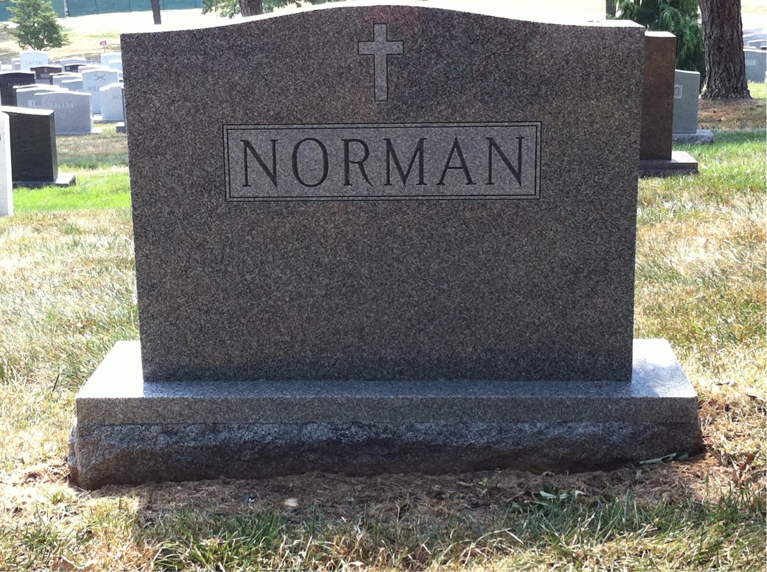 Back of headstone — Rollie Norman