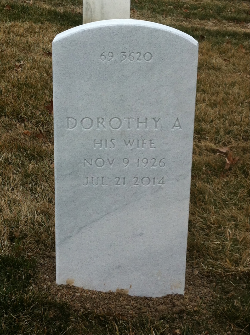 Back of headstone — Howard Arendt