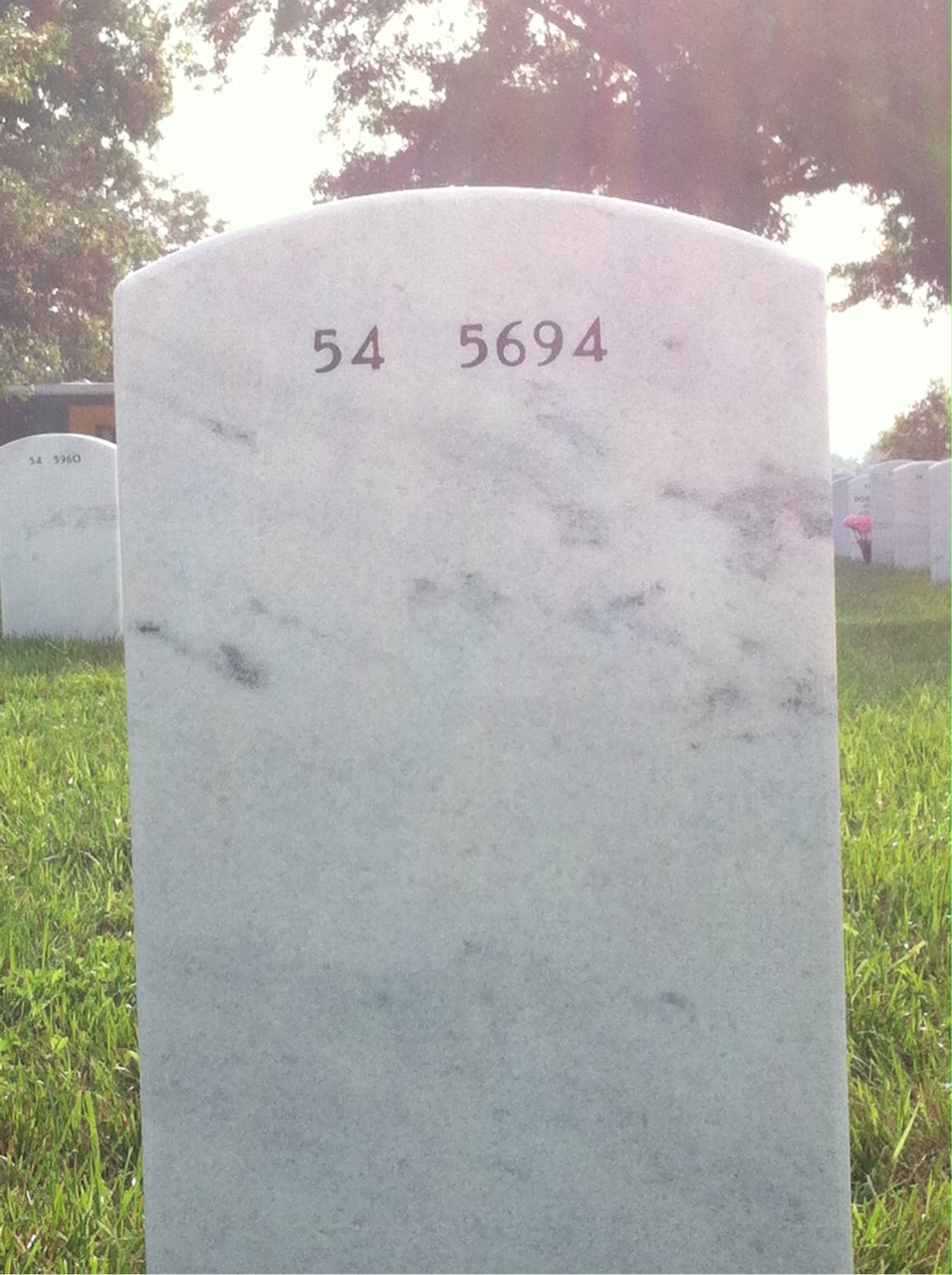 Back of headstone — Walter Leon Mcmillan