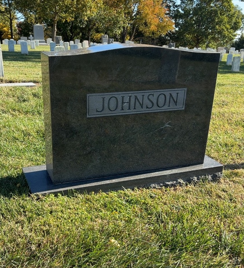 Back of headstone — Kenneth Johnson