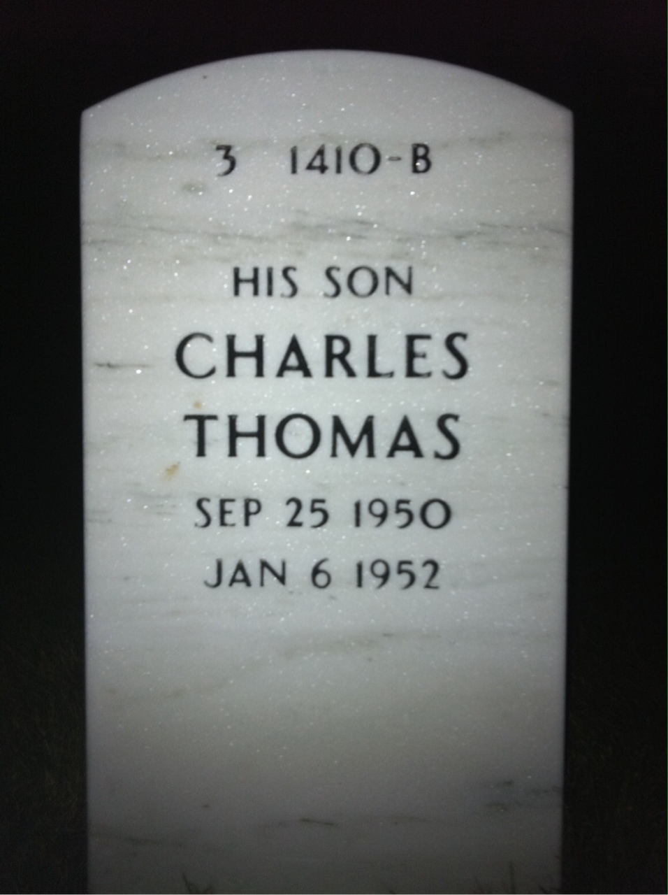 Back of headstone — Charles Stewart