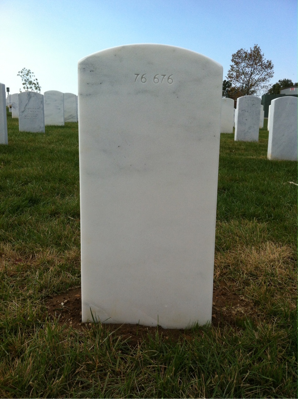 Back of headstone — Stanley Burrell