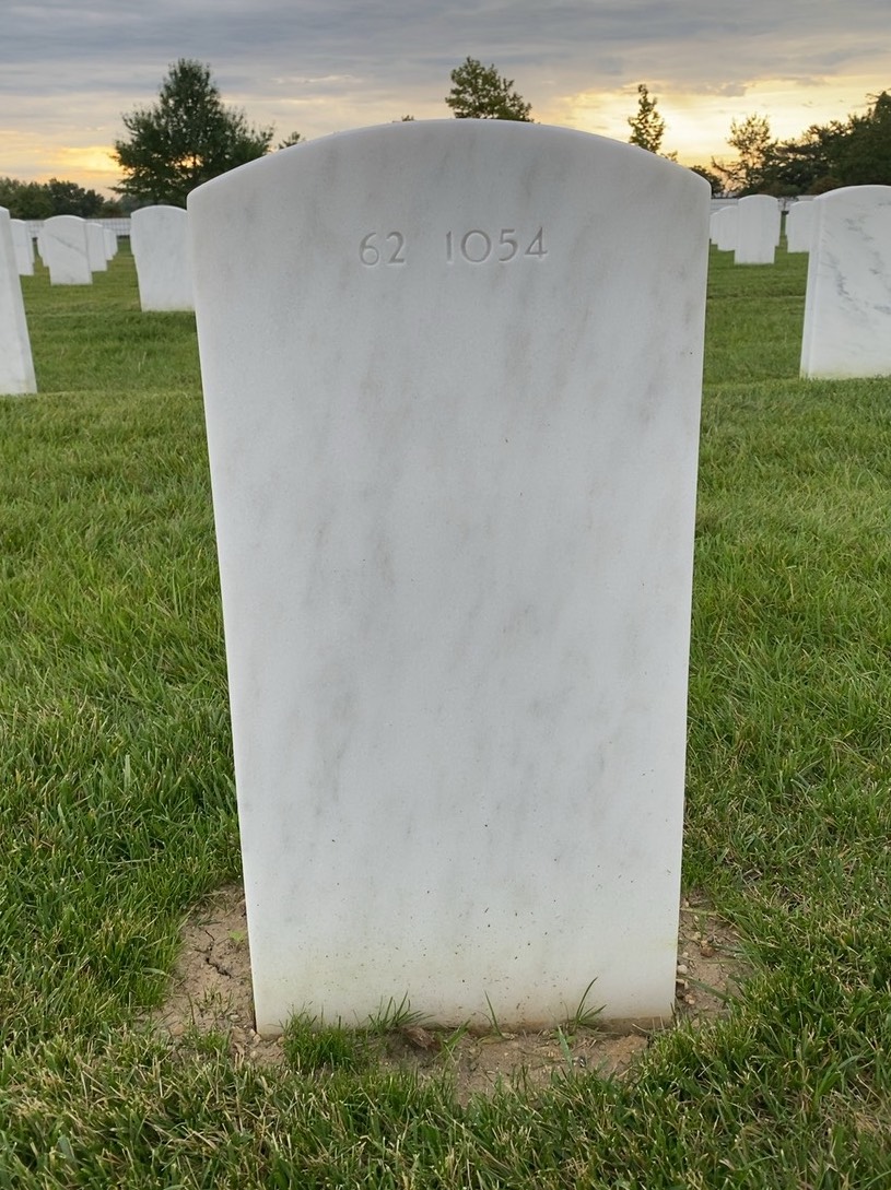 Back of headstone — Frederick Bohmfalk