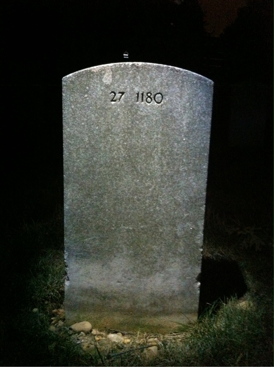 Back of headstone — Samuel Baker