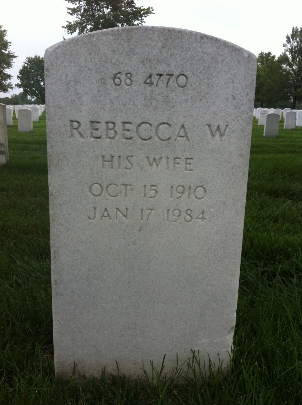 Back of headstone — William Rapheal Mcternan