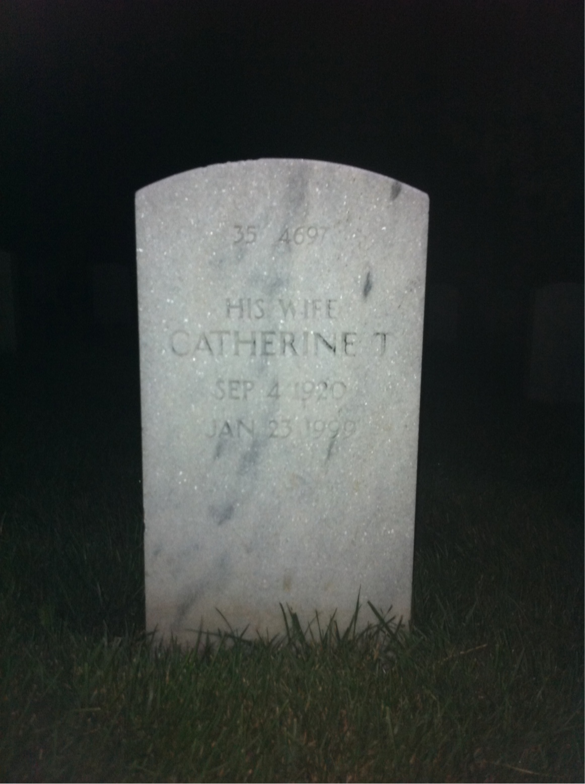 Back of headstone — Louis Moore