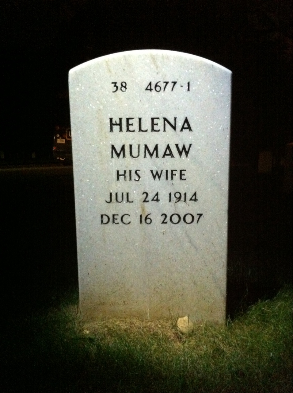 Back of headstone — Clarence Schwartz