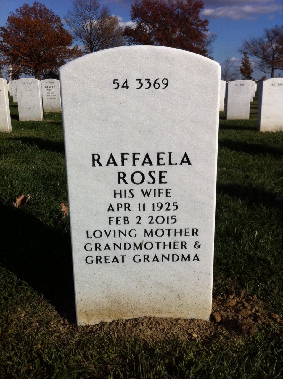 Back of headstone — John Roberts