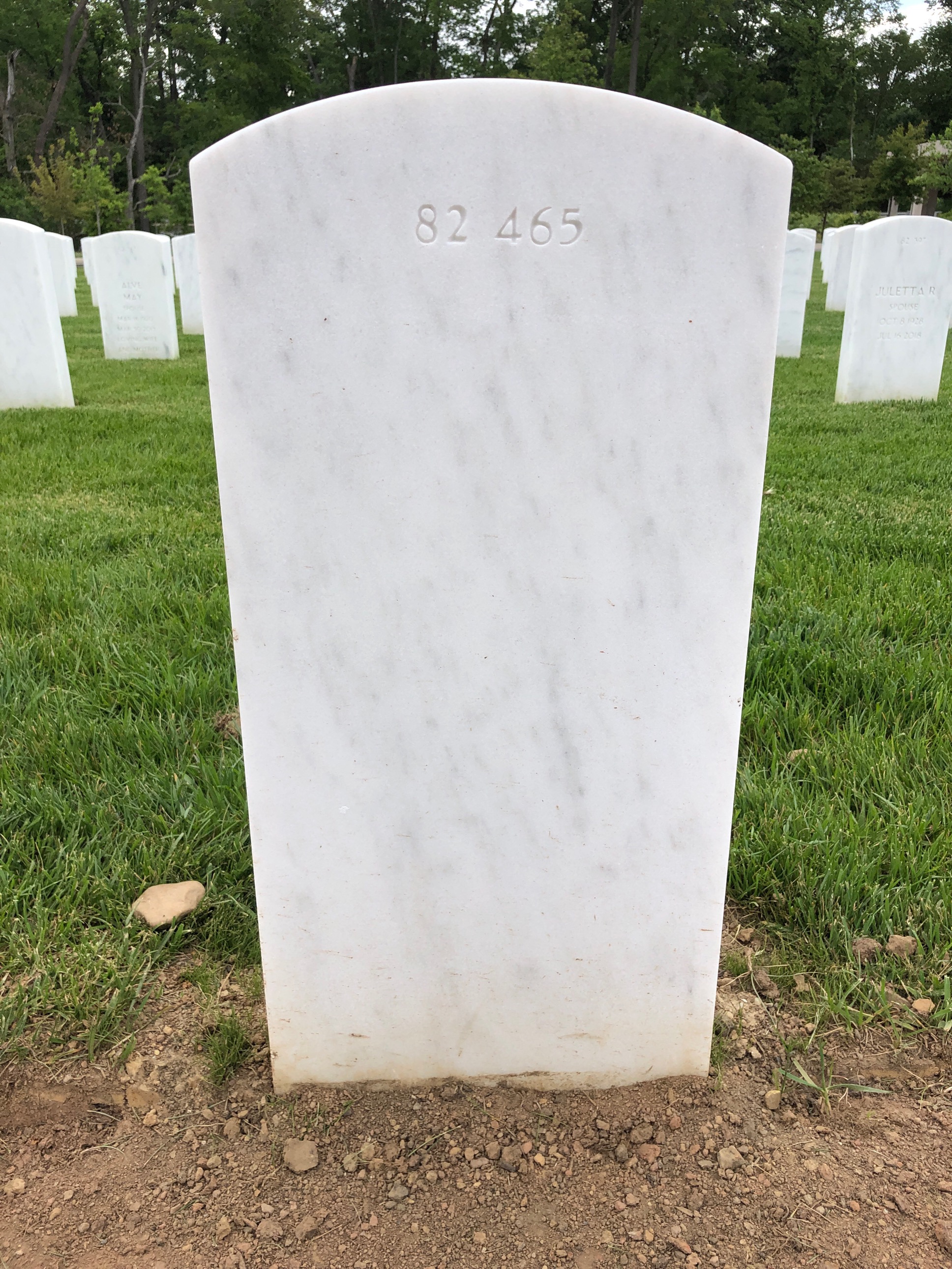 Back of headstone — Roger Morris