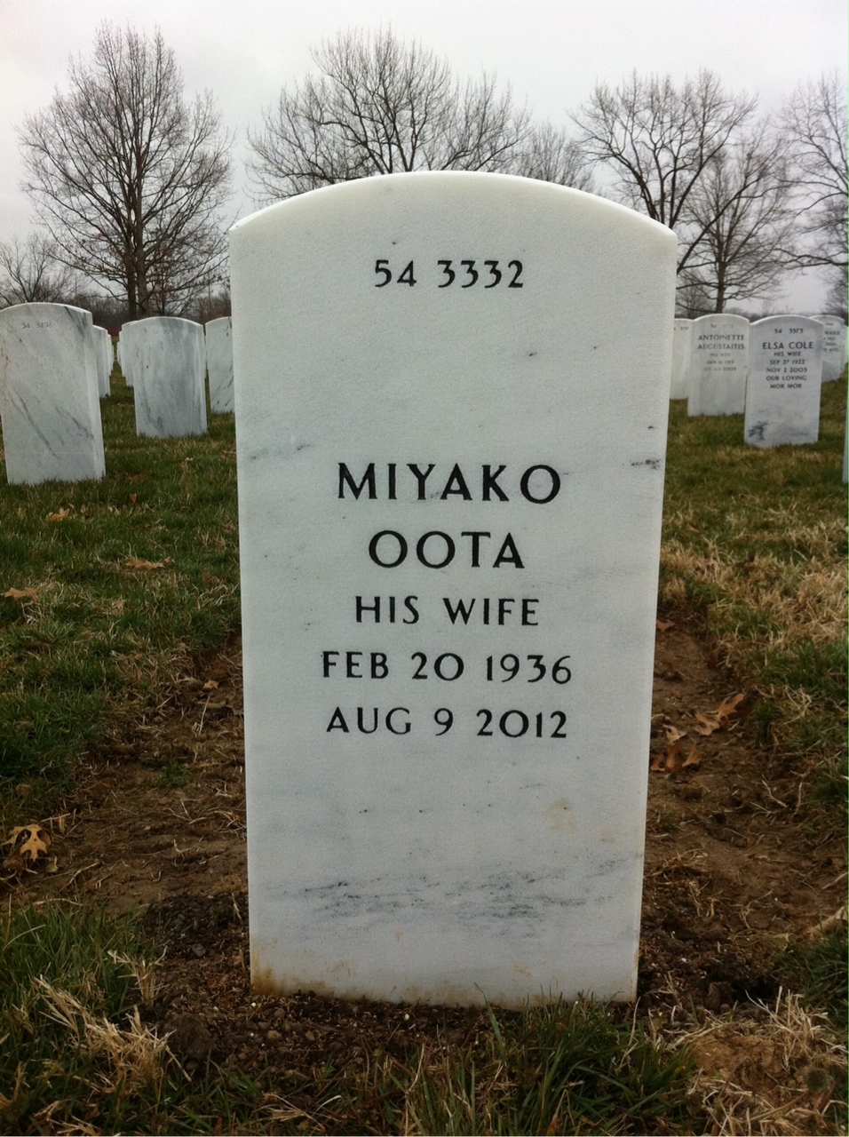 Back of headstone — William Sharpe