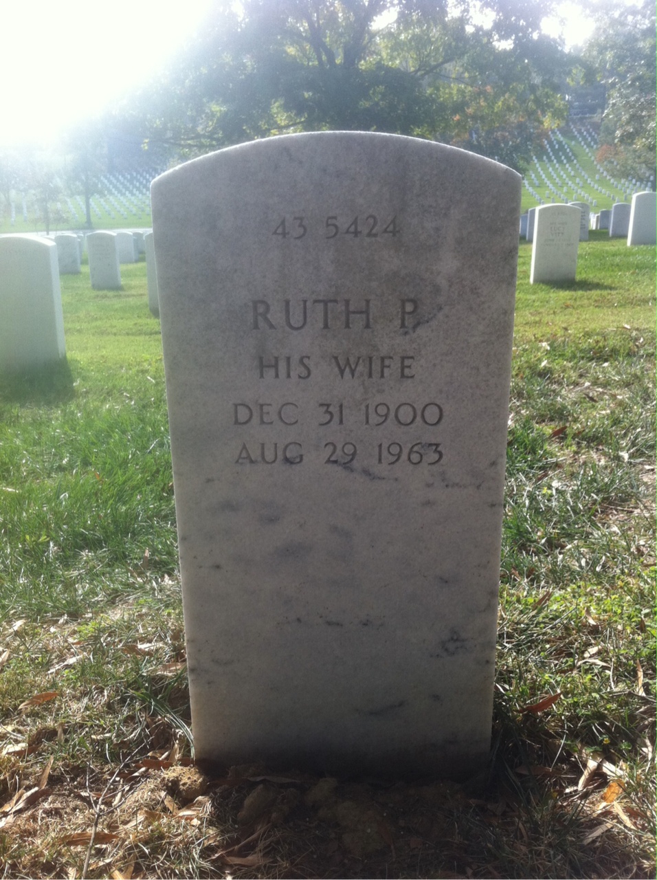 Back of headstone — William H Gray