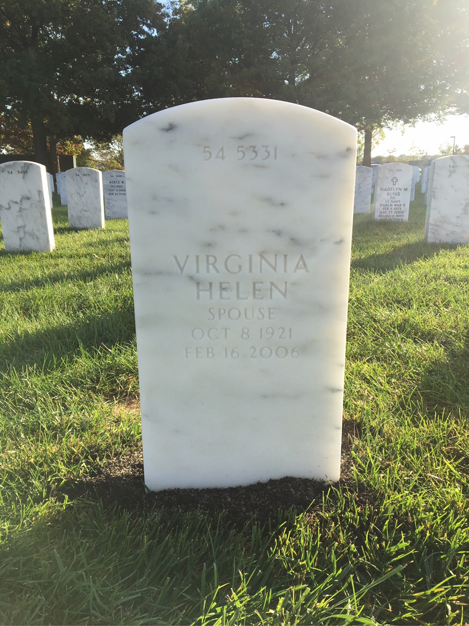 Back of headstone — Harold Bachenberg