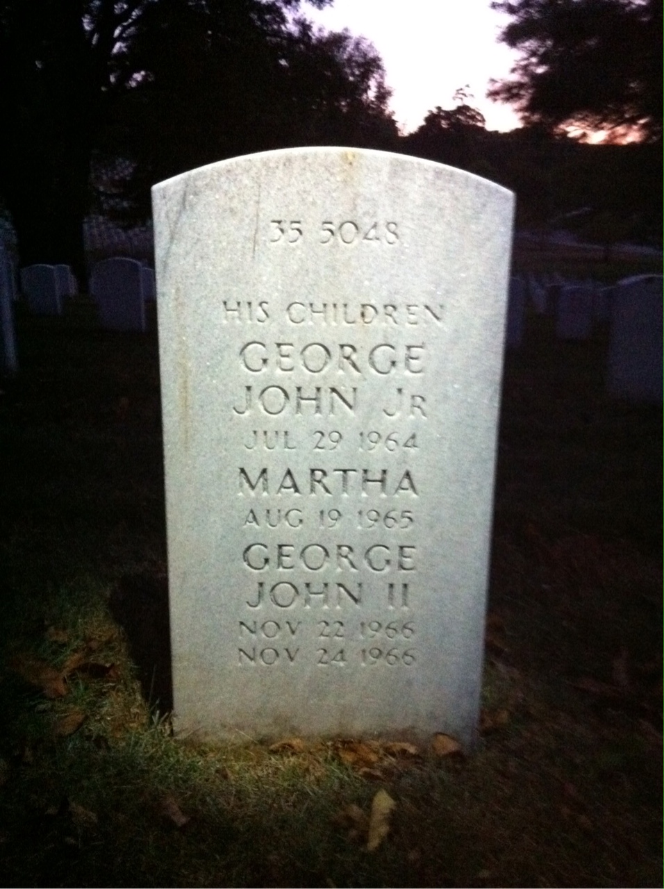 Back of headstone — George Mouvery