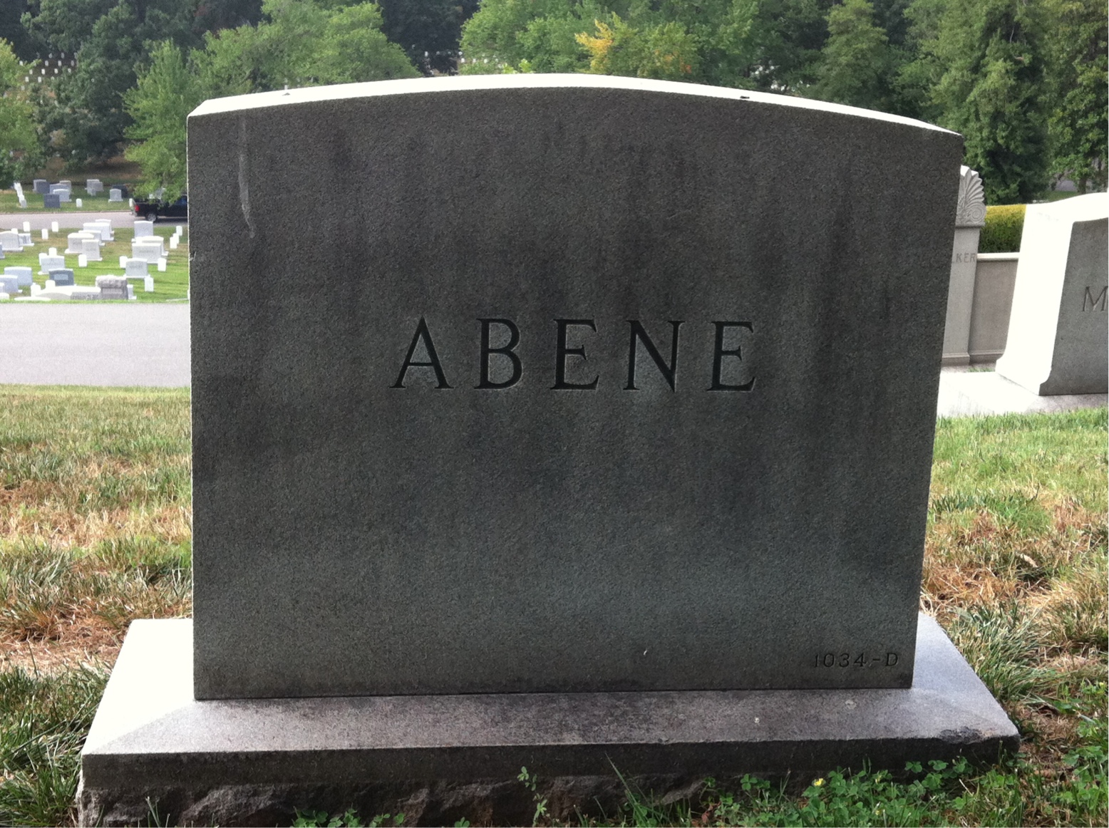 Back of headstone — Charles Abene