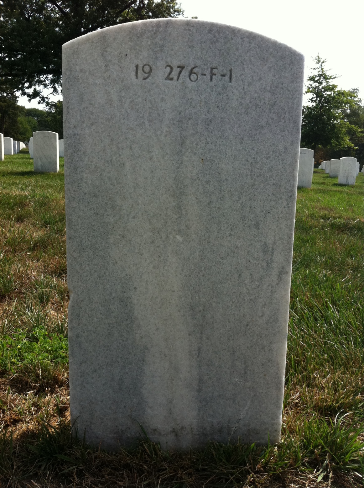 Back of headstone — Arthur W Beard