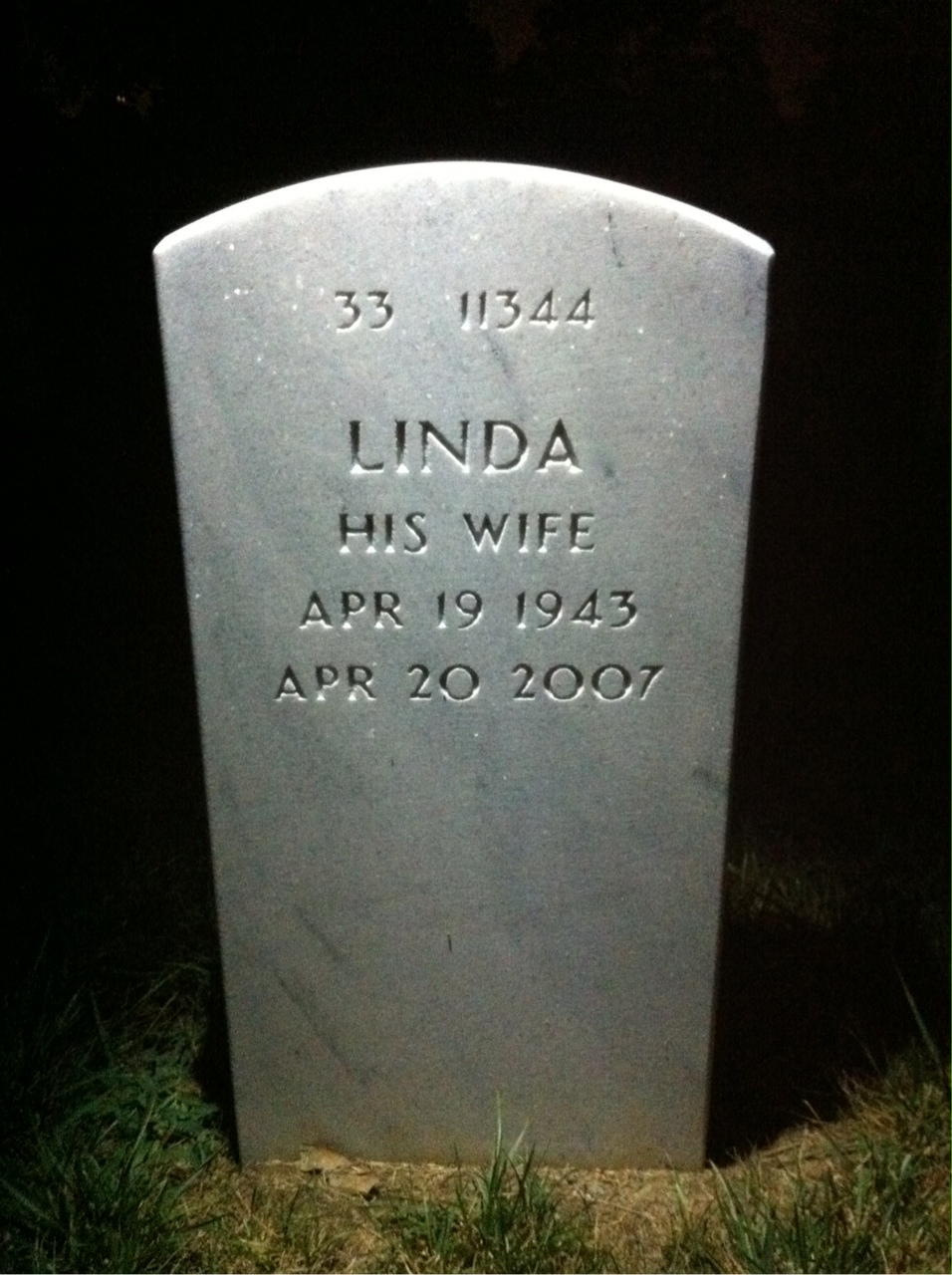 Back of headstone — Harold Olson
