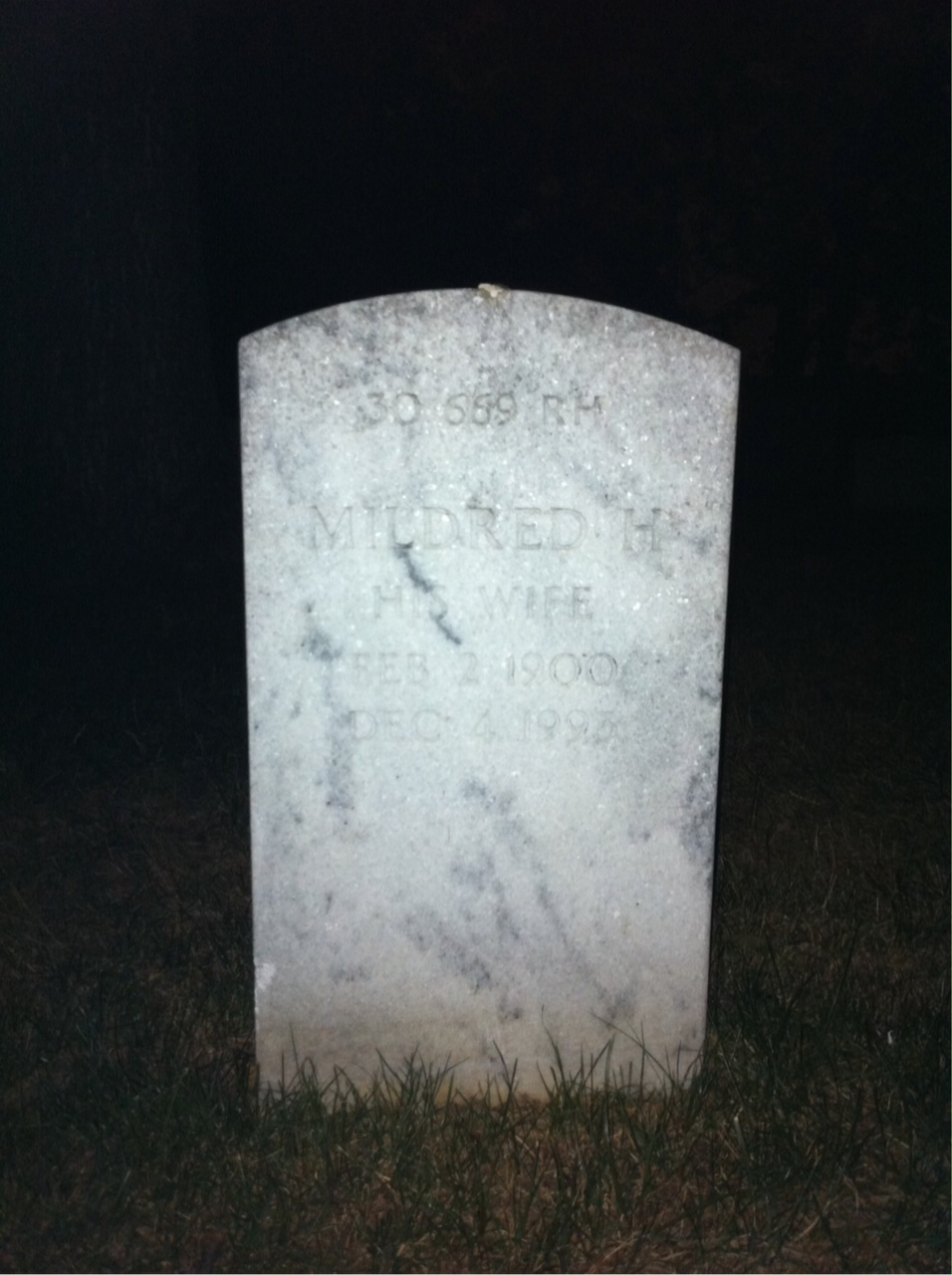 Back of headstone — William Moore