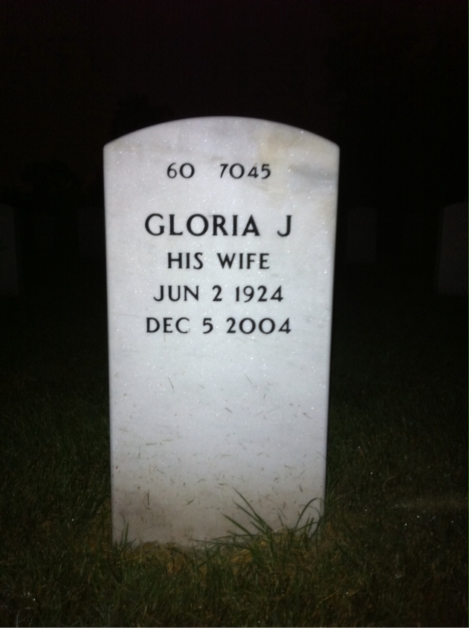 Back of headstone — Gordon Foster