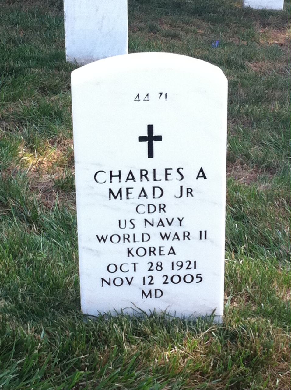 Back of headstone — Charles Mead