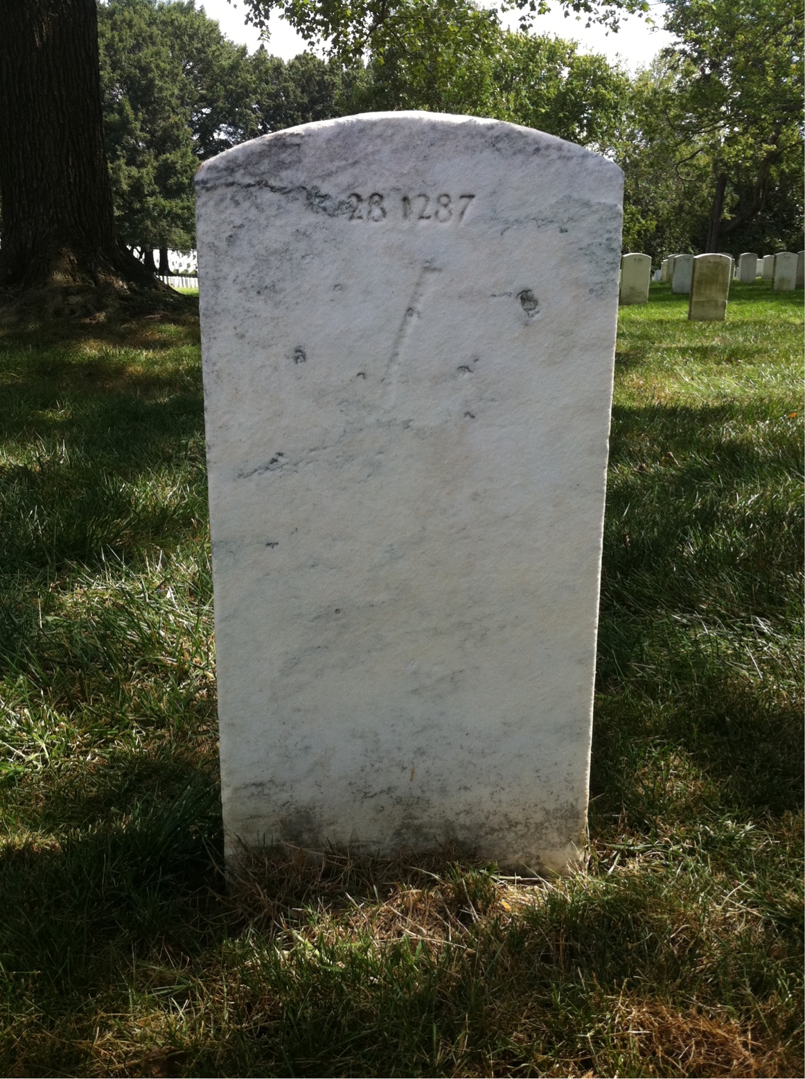 Back of headstone — Alexander Allen