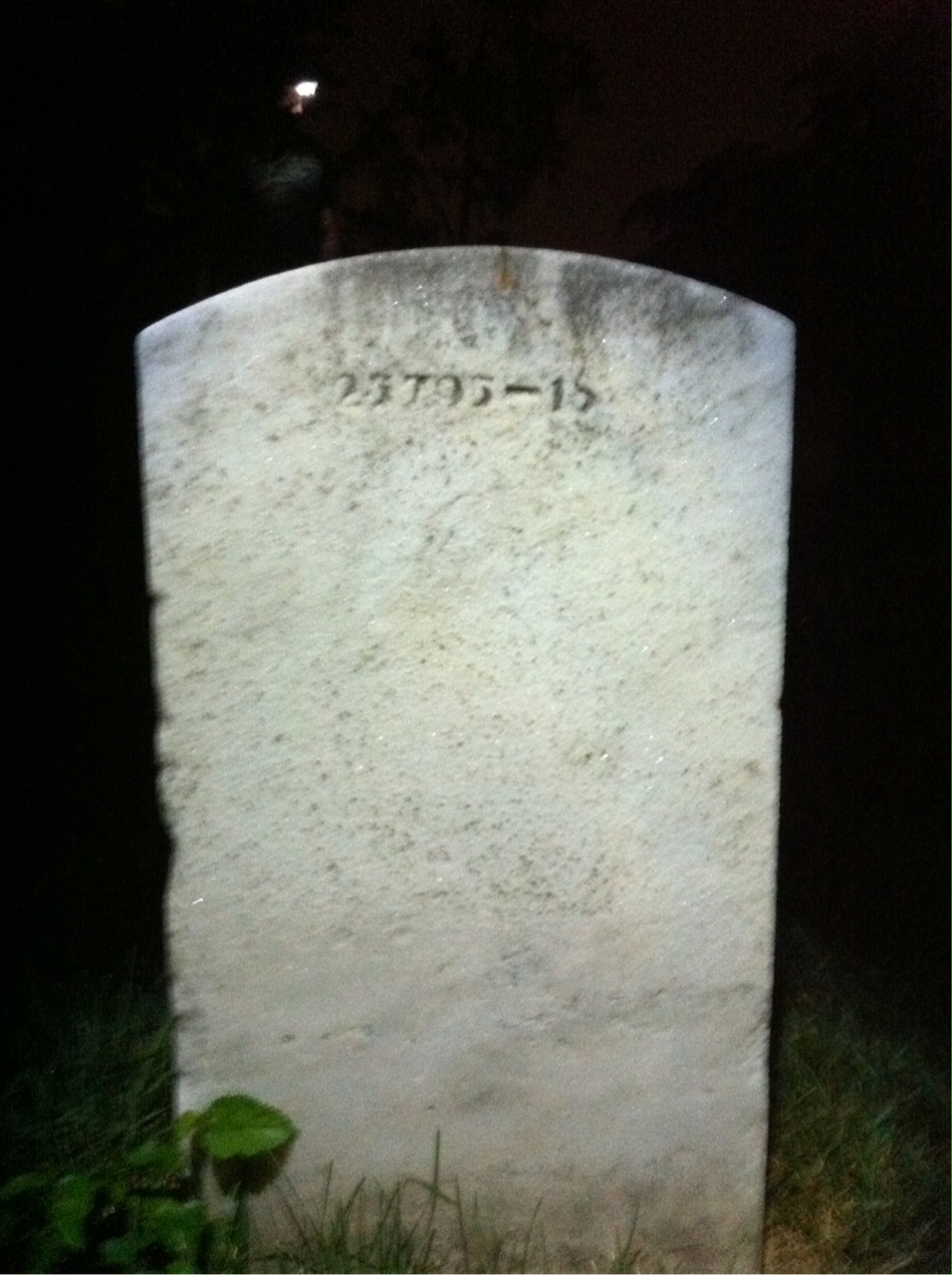 Back of headstone — Joseph Mouser