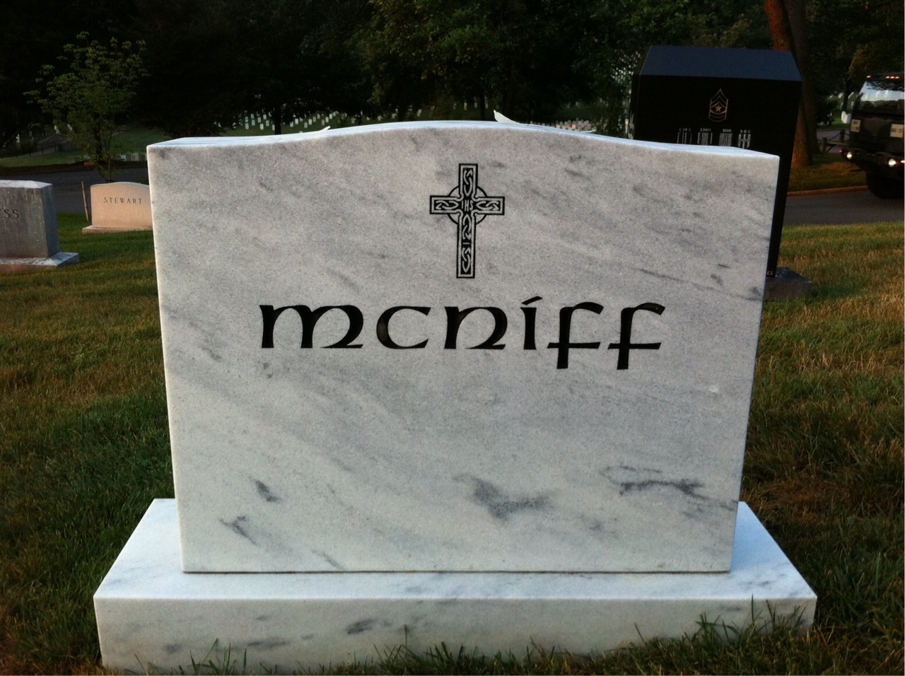 Back of headstone — Thomas Mcniff