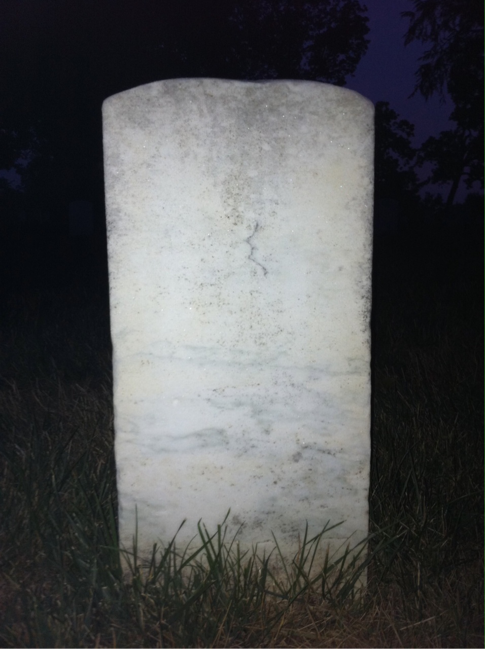 Back of headstone — John Adkins
