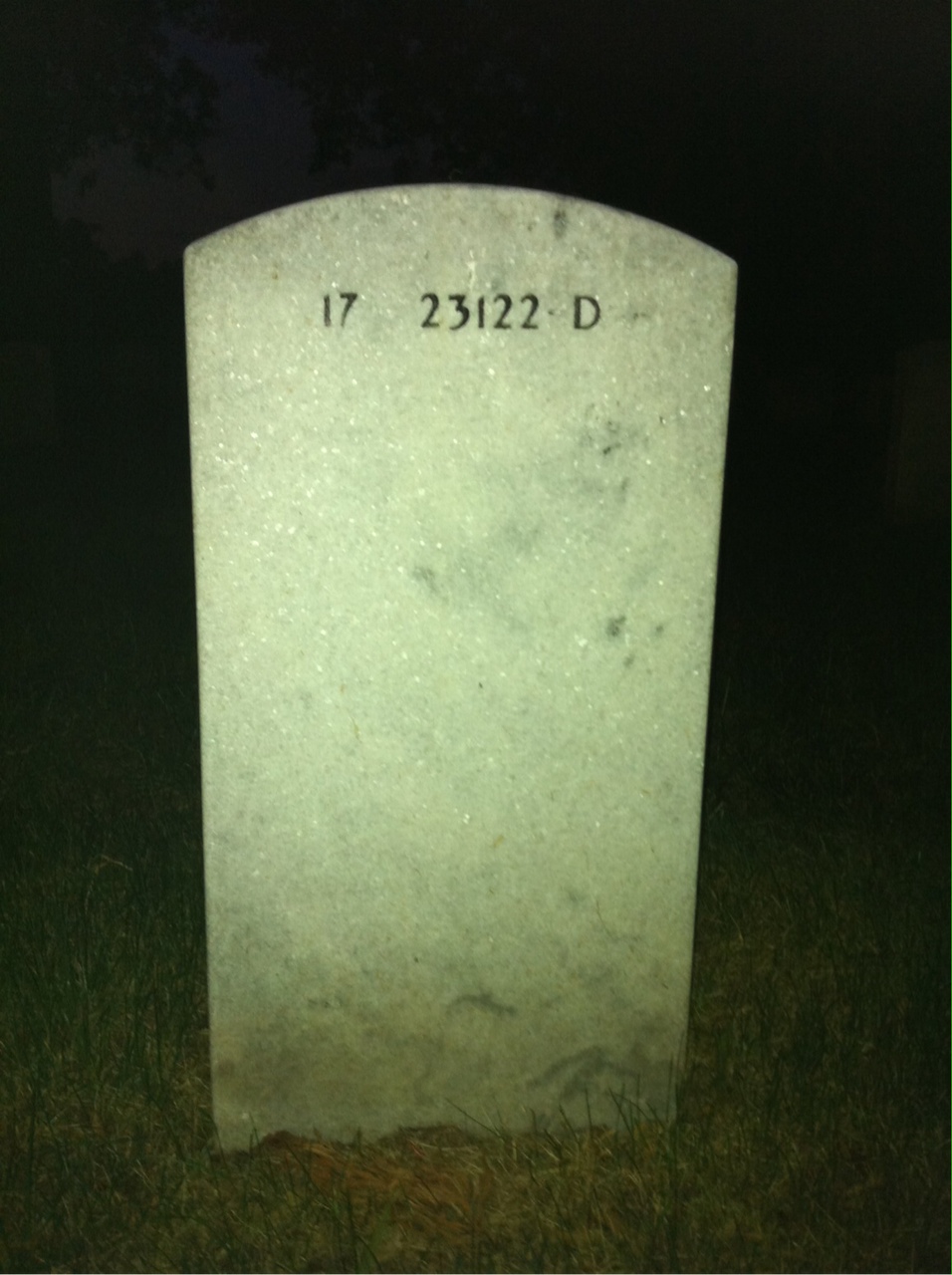 Back of headstone — Ralph Arrison