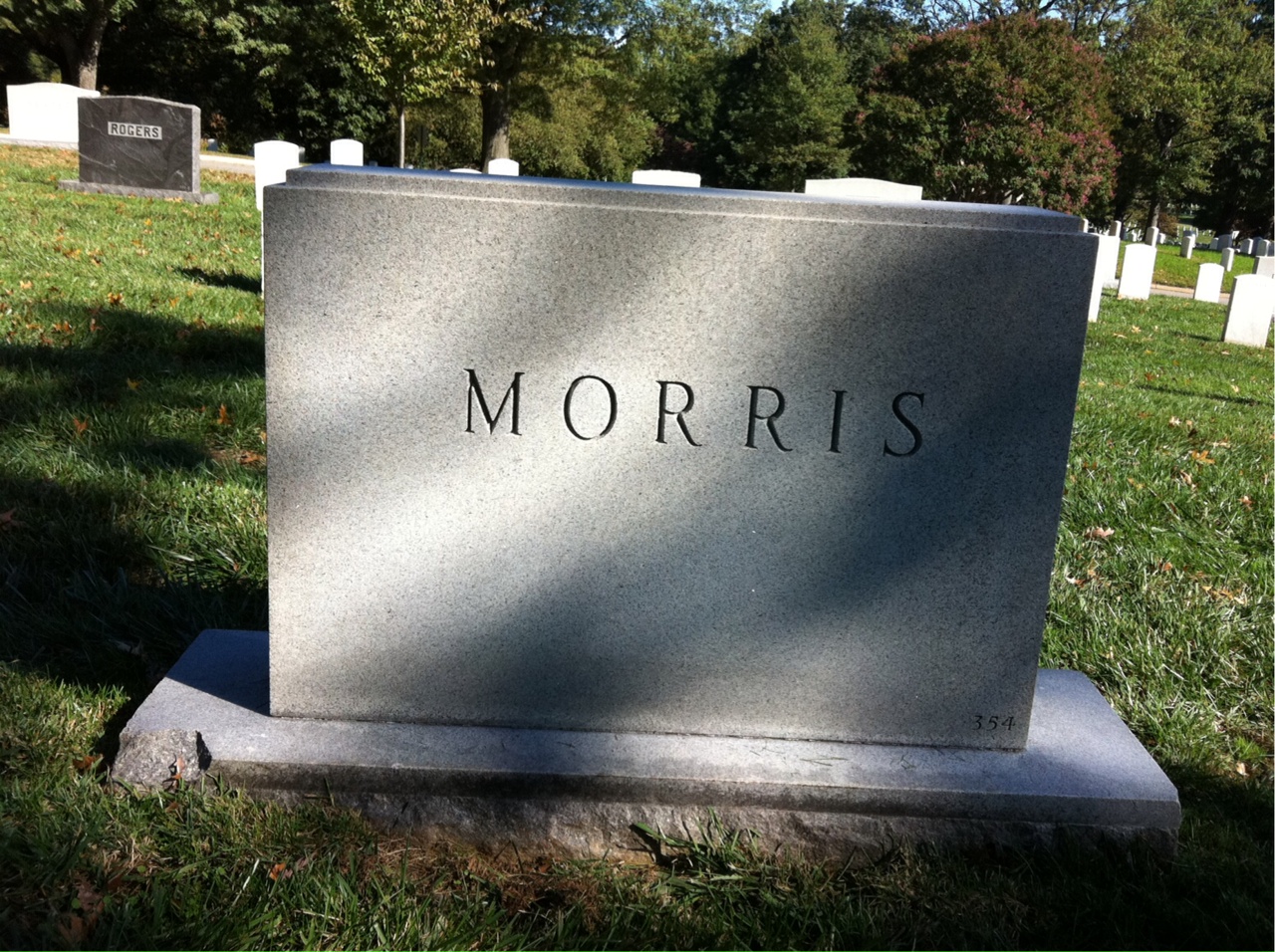 Back of headstone — Stephen Morris
