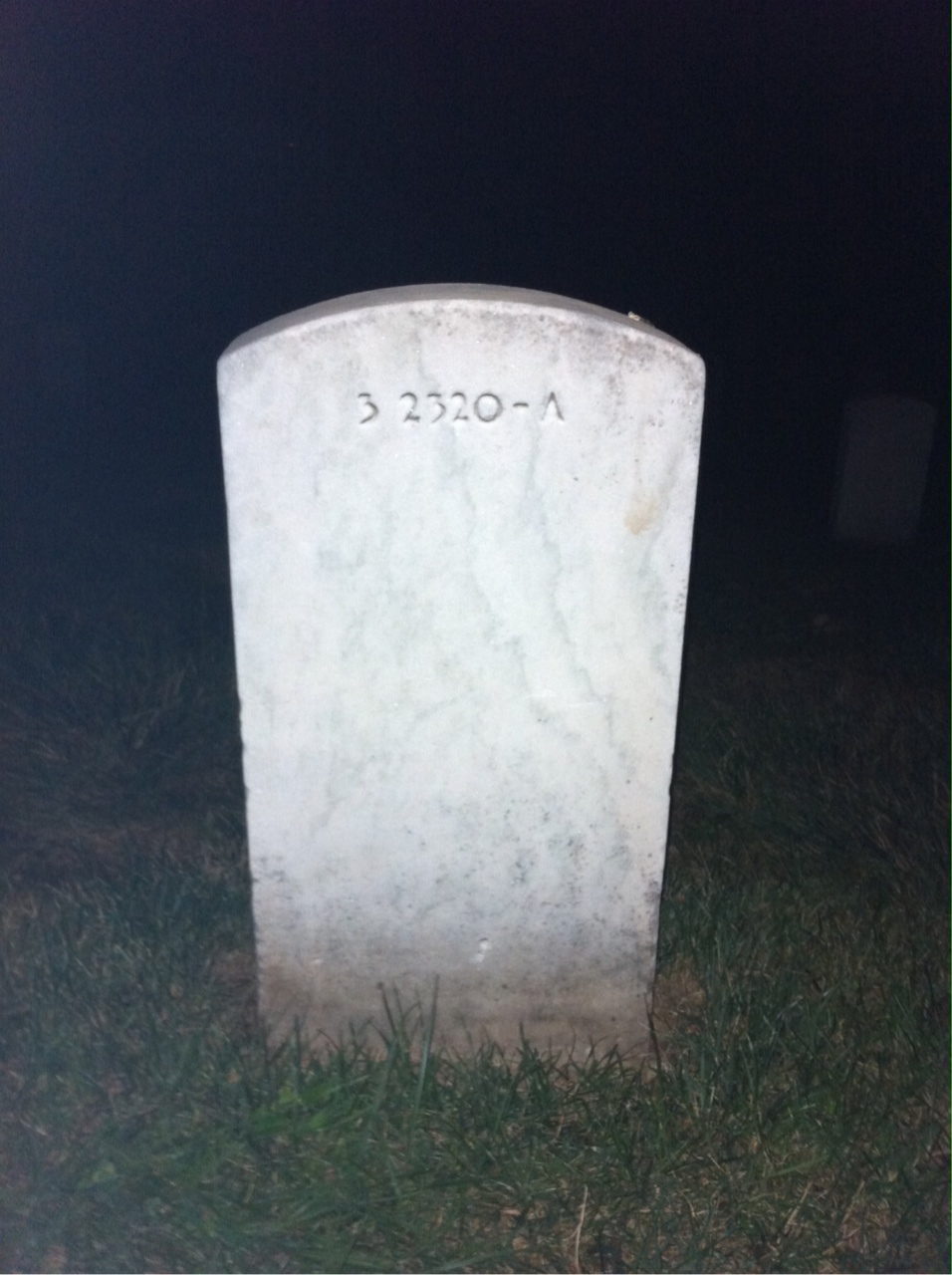 Back of headstone — John Mitchell