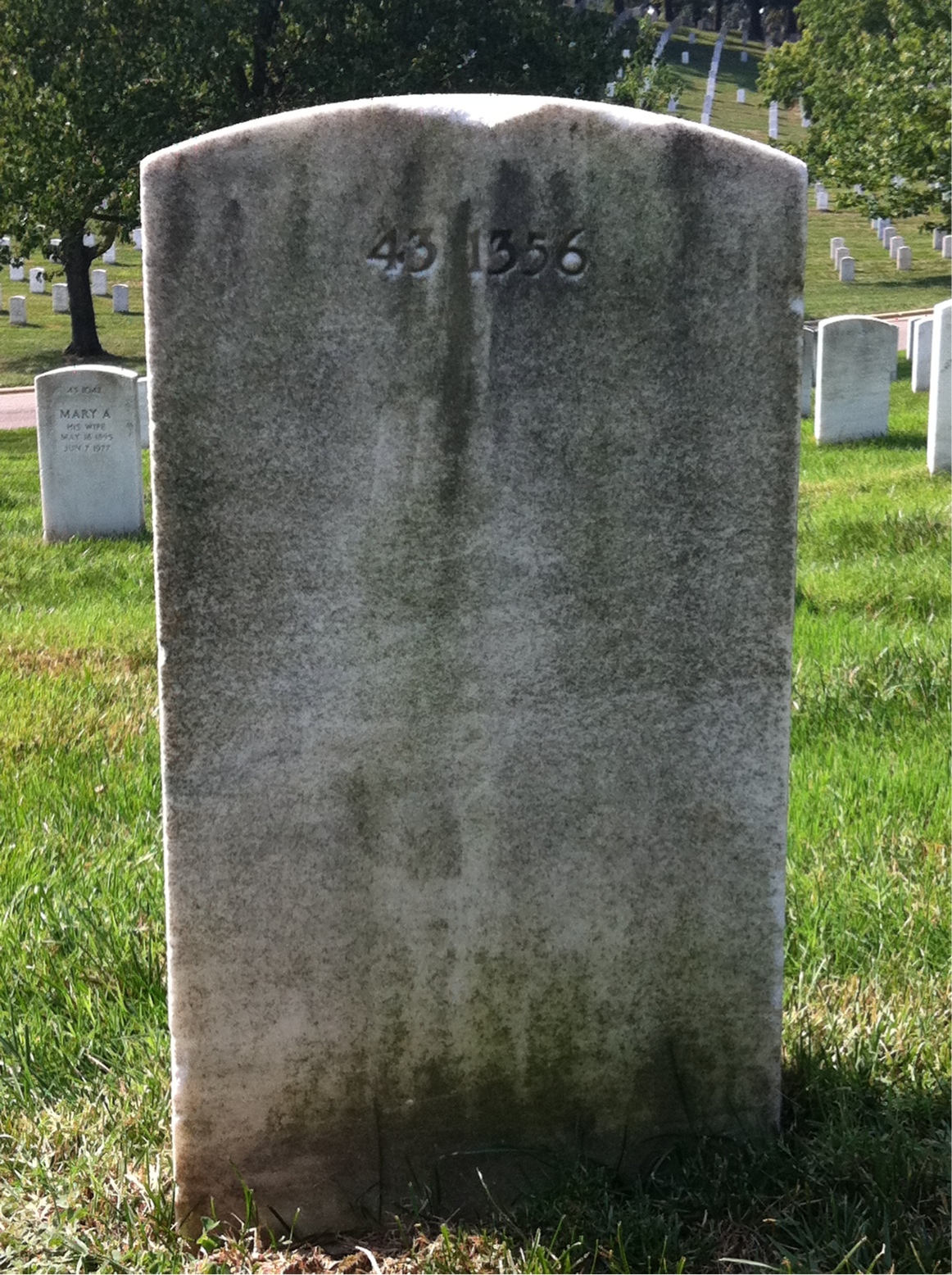 Back of headstone — Dennis Baker