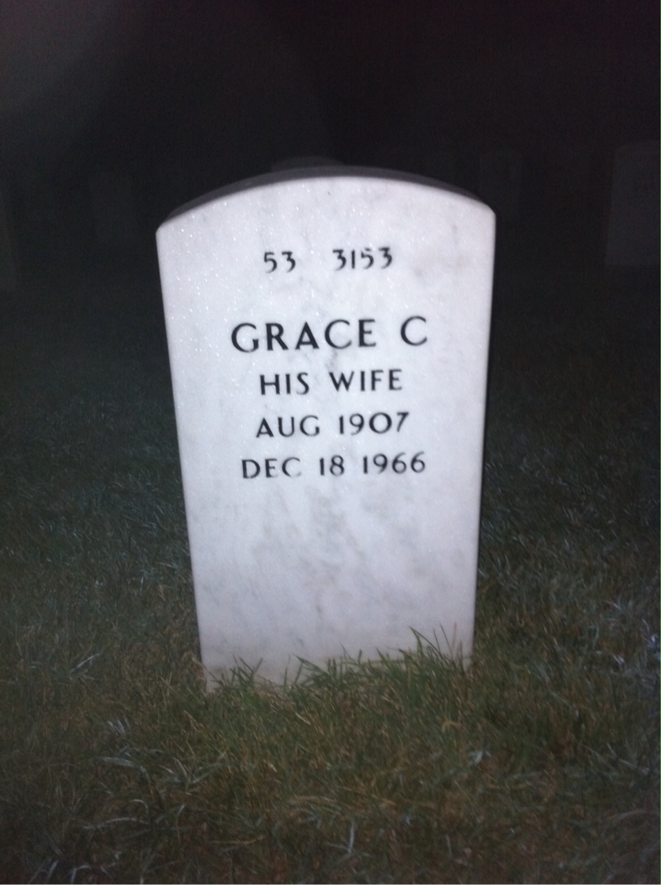 Back of headstone — John Krueger