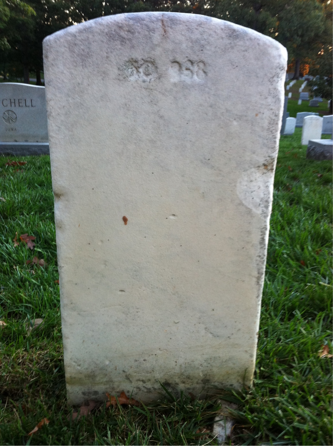 Back of headstone — Alfred Branham