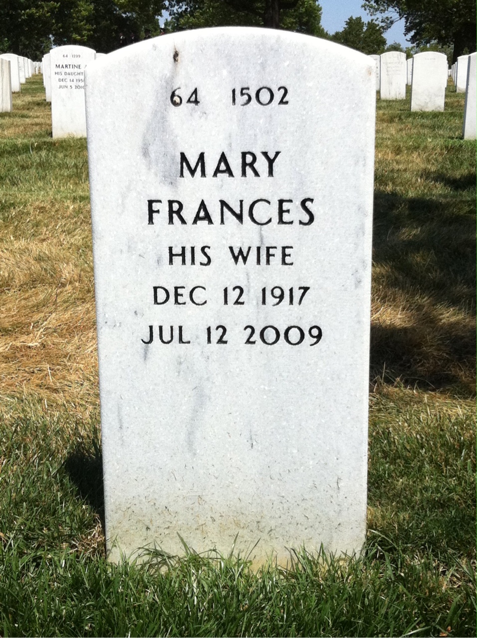 Back of headstone — Nicholas Perkins