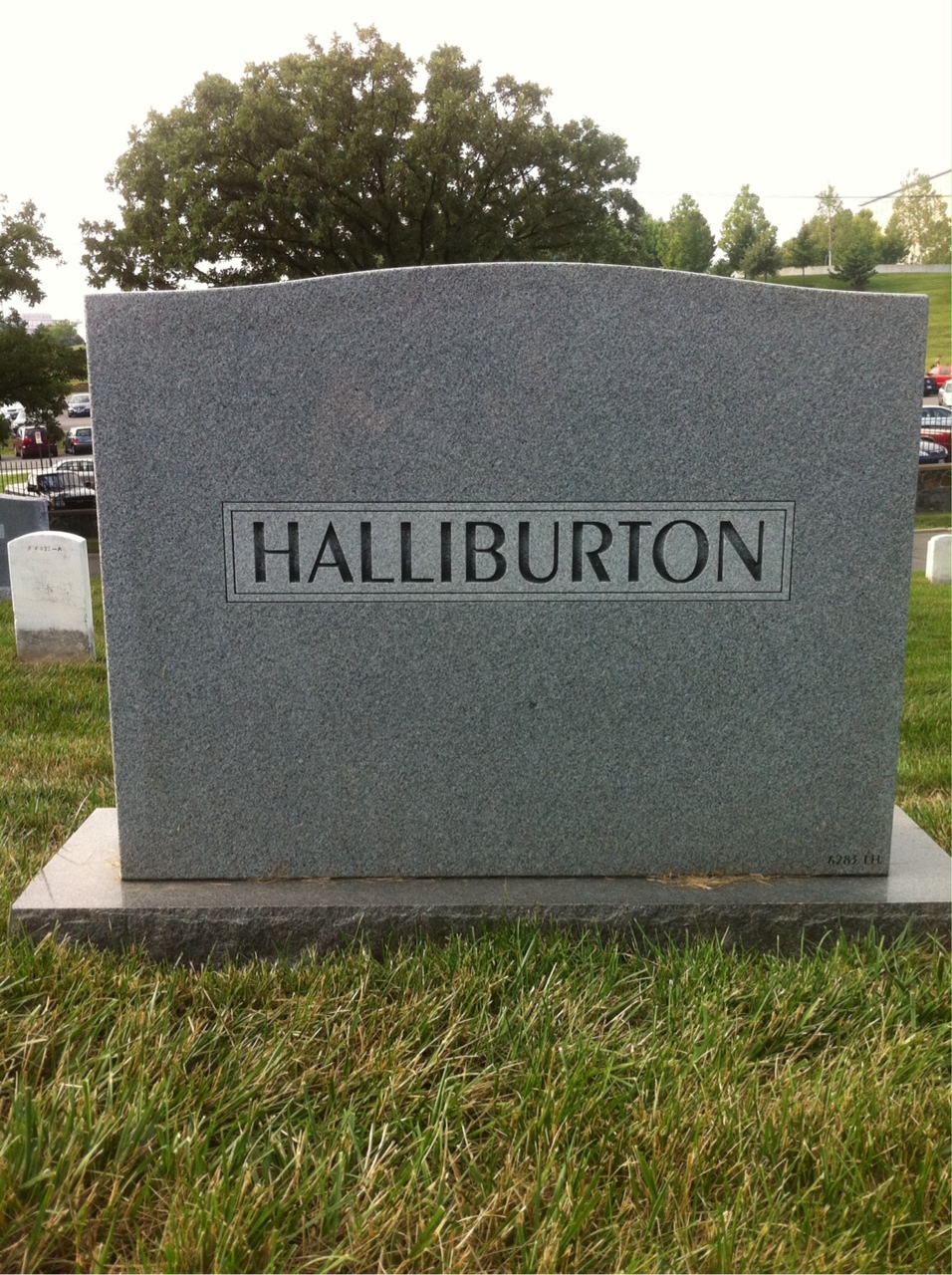 Back of headstone — Robert Halliburton