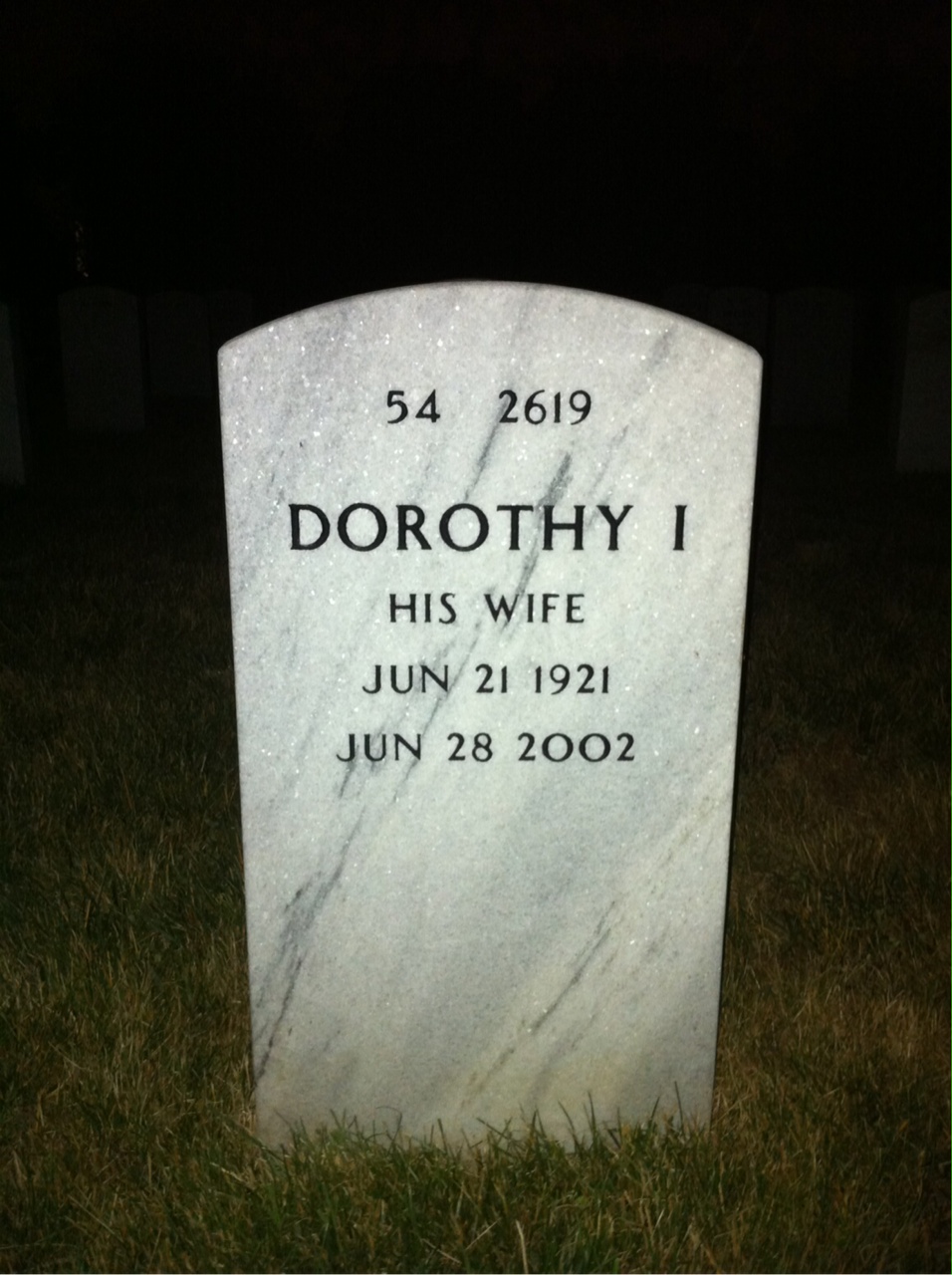 Back of headstone — John Gluch