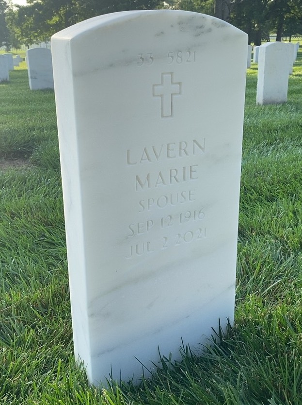 Back of headstone — Villa Carter