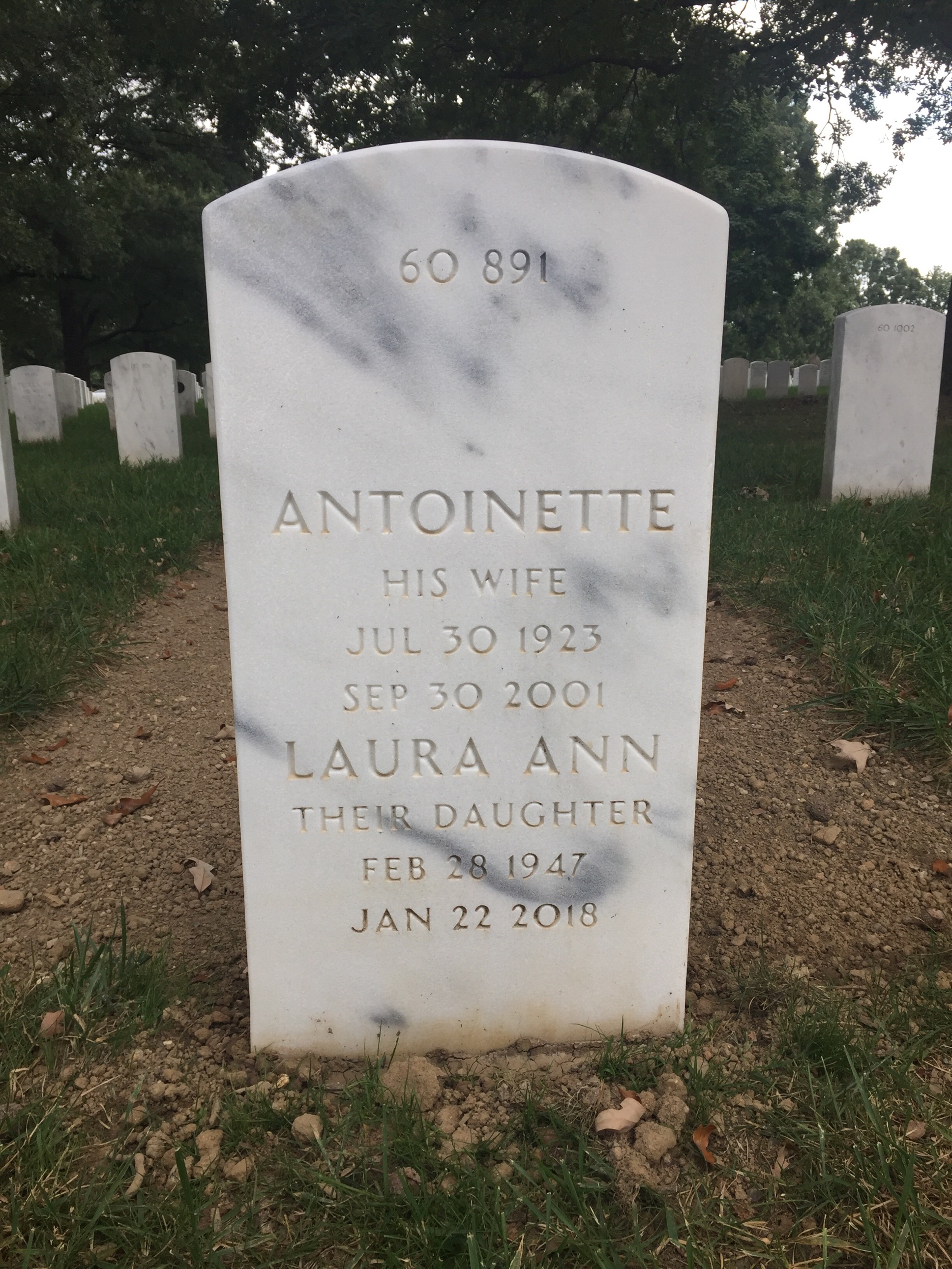 Back of headstone — John Grieco