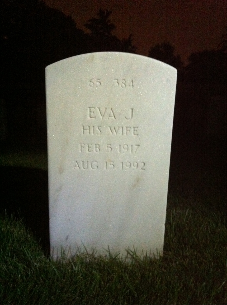 Back of headstone — Elwood Blake