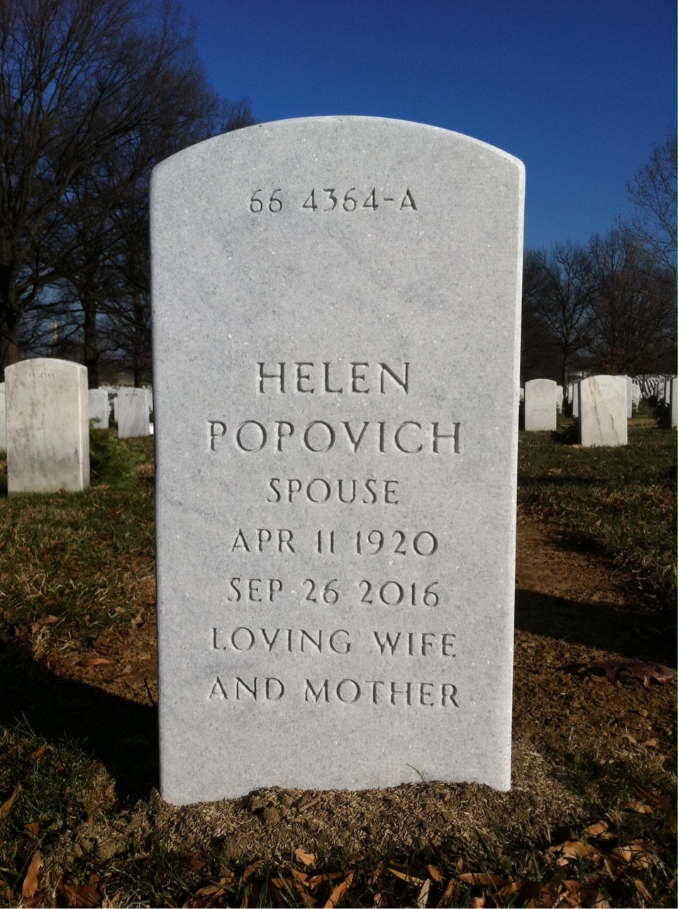 Back of headstone — Michael Mitro