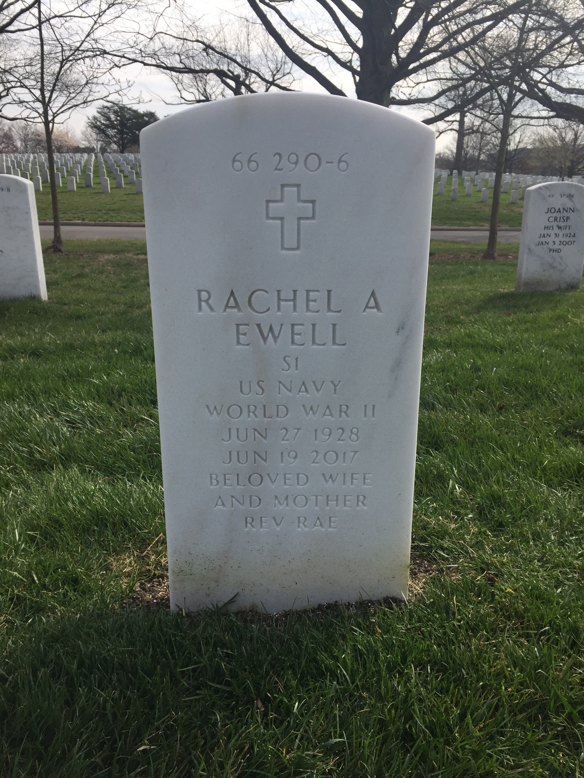 Back of headstone — William Ewell