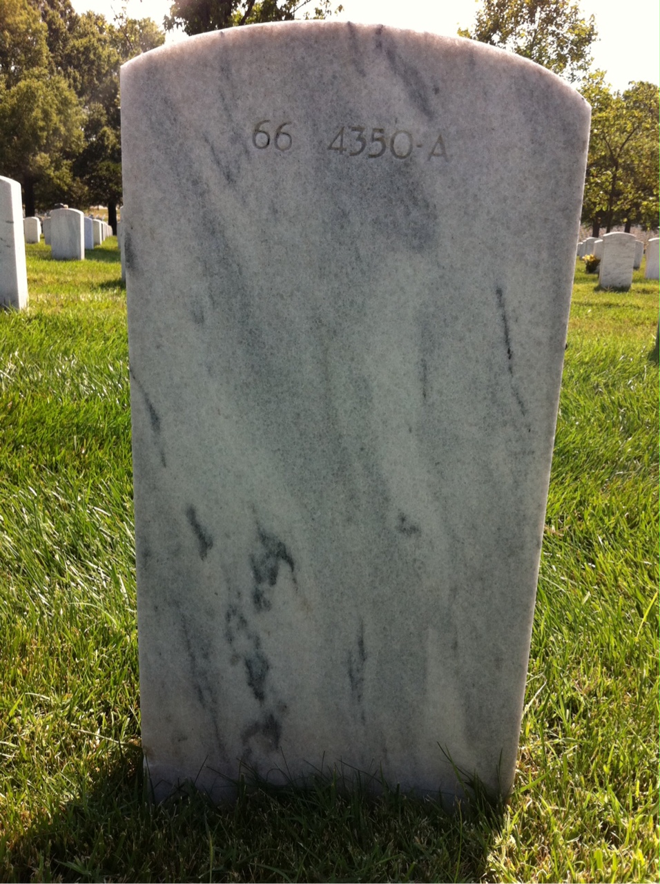 Back of headstone — Wayne Myers