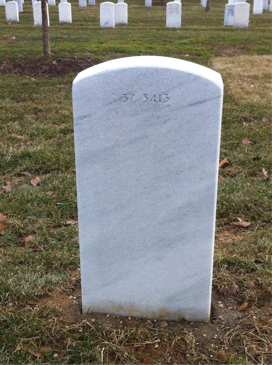 Back of headstone — John Joseph Caulfield