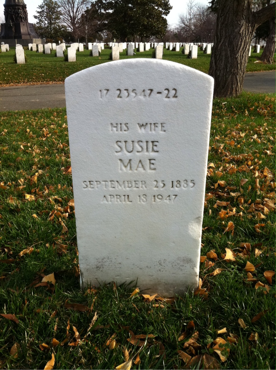 Back of headstone — John Ball