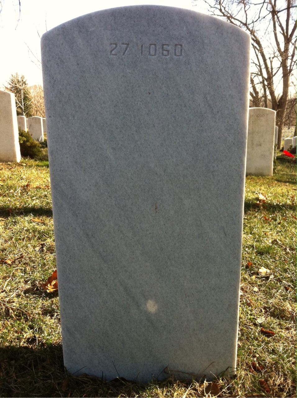 Back of headstone — George Barnstead