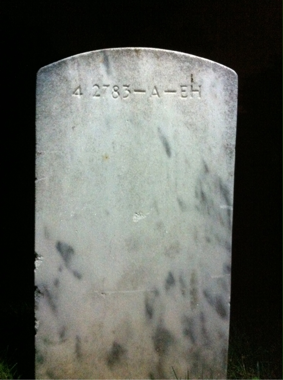 Back of headstone — Edward Adams